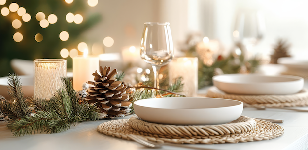 holiday table drinkware